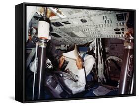 An Astronaut Inside a NASA Command Module, 1970S-null-Framed Stretched Canvas