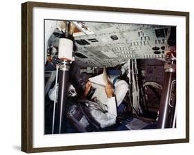 An Astronaut Inside a NASA Command Module, 1970S-null-Framed Photographic Print