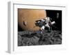 An Astronaut Makes First Human Contact with Mars' Moon Phobos-Stocktrek Images-Framed Premium Photographic Print