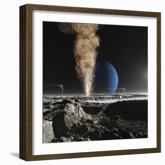 An Astronaut Observes the Ruption of One of Triton's Giant Cryogeysers-Stocktrek Images-Framed Photographic Print