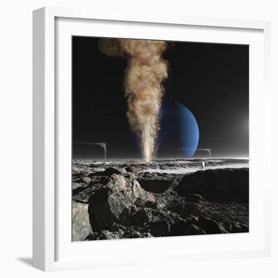 An Astronaut Observes the Ruption of One of Triton's Giant Cryogeysers-Stocktrek Images-Framed Photographic Print