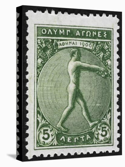 An Athlete Jumping. Greece 1906 Olympic Games 5 Lepta, Unused-null-Stretched Canvas