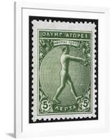 An Athlete Jumping. Greece 1906 Olympic Games 5 Lepta, Unused-null-Framed Giclee Print