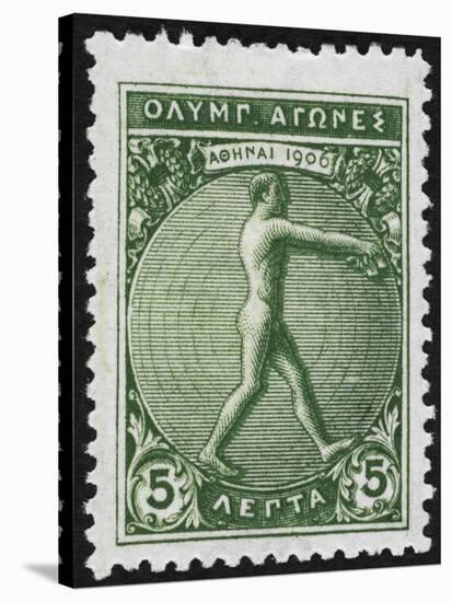 An Athlete Jumping. Greece 1906 Olympic Games 5 Lepta, Unused-null-Stretched Canvas