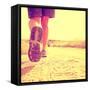 An Athletic Pair of Legs on a Dirt Path during Sunrise or Sunset - Healthy Lifestyle Concept Toned-graphicphoto-Framed Stretched Canvas
