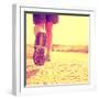 An Athletic Pair of Legs on a Dirt Path during Sunrise or Sunset - Healthy Lifestyle Concept Toned-graphicphoto-Framed Photographic Print