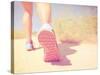 An Athletic Pair of Legs Running on a Path during Sunrise or Sunset - Healthy Lifestyle Concept Don-graphicphoto-Stretched Canvas