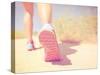 An Athletic Pair of Legs Running on a Path during Sunrise or Sunset - Healthy Lifestyle Concept Don-graphicphoto-Stretched Canvas