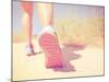 An Athletic Pair of Legs Running on a Path during Sunrise or Sunset - Healthy Lifestyle Concept Don-graphicphoto-Mounted Photographic Print