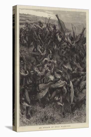 An Attack of Zulu Warriors-Godefroy Durand-Stretched Canvas