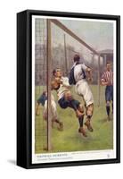 An Attacking Player Gives the Keeper a Firm Shoulder Barge Sending Him into His Own Net-S.t. Dadd-Framed Stretched Canvas