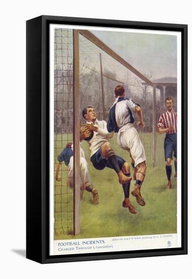 An Attacking Player Gives the Keeper a Firm Shoulder Barge Sending Him into His Own Net-S.t. Dadd-Framed Stretched Canvas