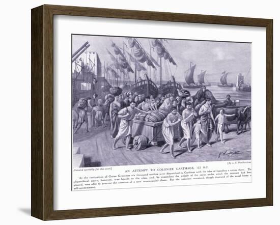 An Attempt to Colonise Cathage 122BC-A.C. Weatherstone-Framed Giclee Print