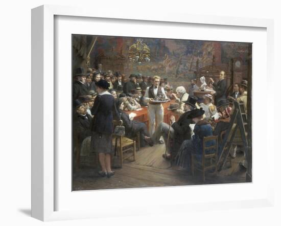 An Auction at the Hotel Drouot, Paris, 1921-Albert Bettannier-Framed Giclee Print