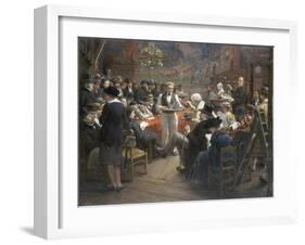 An Auction at the Hotel Drouot, Paris, 1921-Albert Bettannier-Framed Giclee Print