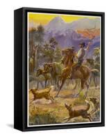 An Australian Bushman Rounds Up His Cattle with the Assistance of His Dogs-null-Framed Stretched Canvas