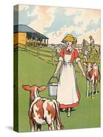 'An Australian Dairy Farm', 1912-Charles Robinson-Stretched Canvas