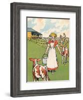 'An Australian Dairy Farm', 1912-Charles Robinson-Framed Giclee Print