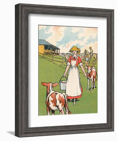 'An Australian Dairy Farm', 1912-Charles Robinson-Framed Giclee Print