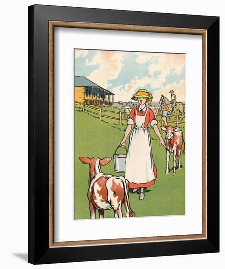 'An Australian Dairy Farm', 1912-Charles Robinson-Framed Giclee Print