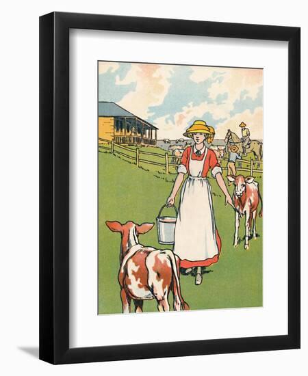 'An Australian Dairy Farm', 1912-Charles Robinson-Framed Giclee Print