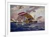 An Austrian Hansa-Brandenburg Seaplane is Forced Down-Alex Kirkheff-Framed Premium Giclee Print