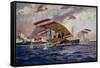 An Austrian Hansa-Brandenburg Seaplane is Forced Down-Alex Kirkheff-Framed Stretched Canvas