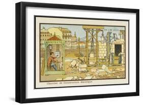 An Automated Building-Site-Jean Marc Cote-Framed Art Print