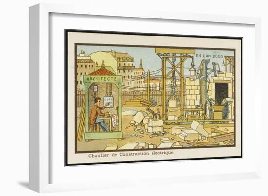 An Automated Building-Site-Jean Marc Cote-Framed Art Print