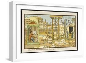 An Automated Building-Site-Jean Marc Cote-Framed Art Print