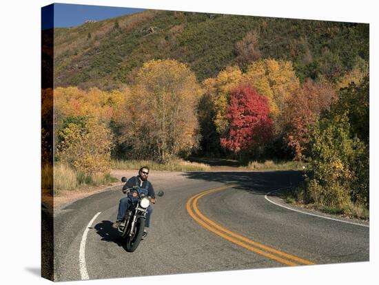 An Autumn Motorcycle Ride-null-Stretched Canvas