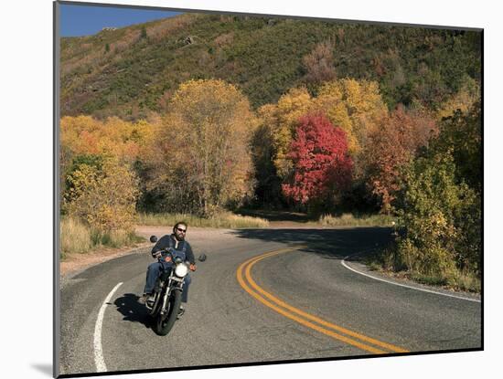 An Autumn Motorcycle Ride-null-Mounted Photographic Print