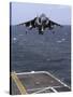 An AV-8B Harrier II Prepares to Land on the Flight Deck of USS Nassau-Stocktrek Images-Stretched Canvas