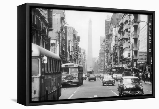 An Avenue of Buenos Aires-Mario de Biasi-Framed Stretched Canvas