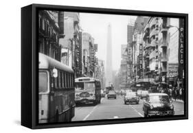 An Avenue of Buenos Aires-Mario de Biasi-Framed Stretched Canvas