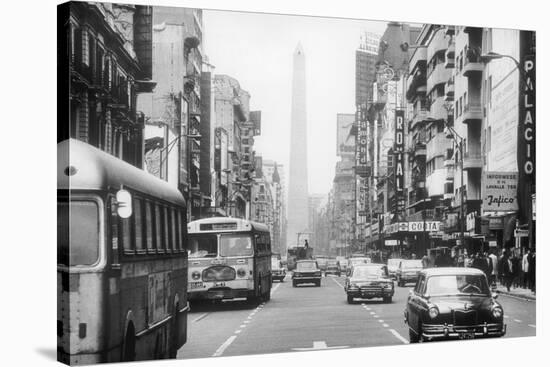 An Avenue of Buenos Aires-Mario de Biasi-Stretched Canvas