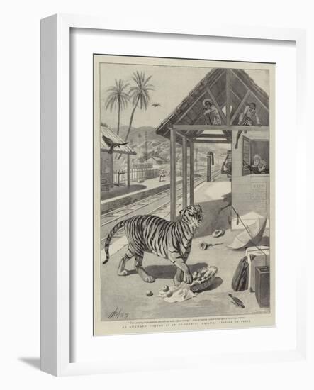 An Awkward Visitor at an Up-Country Railway Station in India-null-Framed Giclee Print