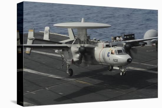 An E-2C Hawkeye Lands Aboard the Aircraft Carrier USS Nimitz-null-Stretched Canvas