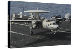 An E-2C Hawkeye Lands Aboard the Aircraft Carrier USS Nimitz-null-Stretched Canvas