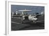 An E-2C Hawkeye Lands Aboard the Aircraft Carrier USS Nimitz-null-Framed Photographic Print