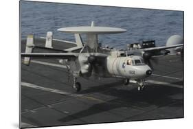 An E-2C Hawkeye Lands Aboard the Aircraft Carrier USS Nimitz-null-Mounted Photographic Print