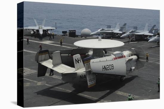 An E-2C Hawkeye Lands on the Flight Deck of USS Nimitz-null-Stretched Canvas