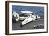 An E-2C Hawkeye on the Flight Deck Aboard USS Nimitz-null-Framed Photographic Print