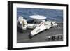 An E-2C Hawkeye on the Flight Deck Aboard USS Nimitz-null-Framed Photographic Print