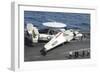 An E-2C Hawkeye on the Flight Deck Aboard USS Nimitz-null-Framed Photographic Print