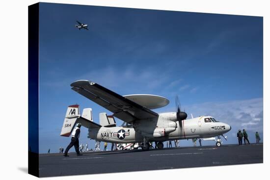 An E-2C Hawkeye Prepares to Launch from the Flight Deck of USS Carl Vinson-null-Stretched Canvas
