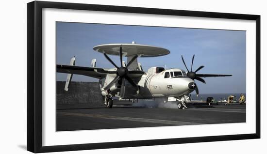 An E-2C Hawkeye Prepares to Launch from the Flight Deck of USS Nimitz-null-Framed Photographic Print