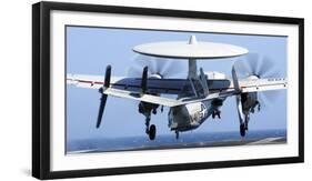 An E-2C Hawkeye Takes Off from the Flight Deck of USS George Washington-null-Framed Photographic Print