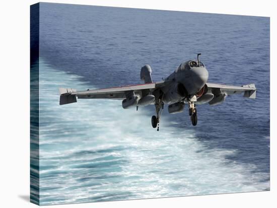 An EA-6B Prowler Lands Aboard the Aircraft Carrier USS John C. Stennis-Stocktrek Images-Stretched Canvas