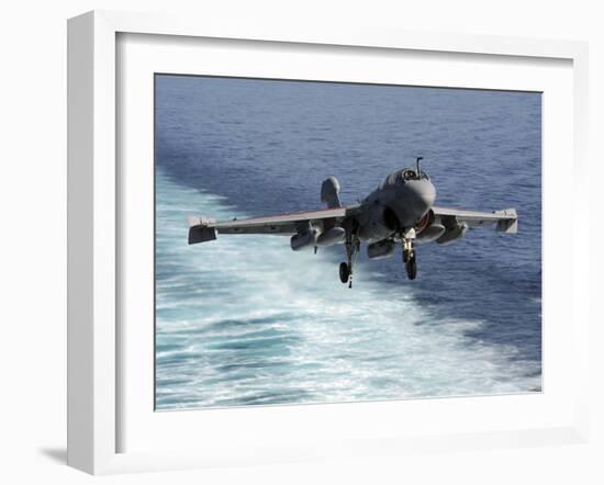 An EA-6B Prowler Lands Aboard the Aircraft Carrier USS John C. Stennis-Stocktrek Images-Framed Premium Photographic Print